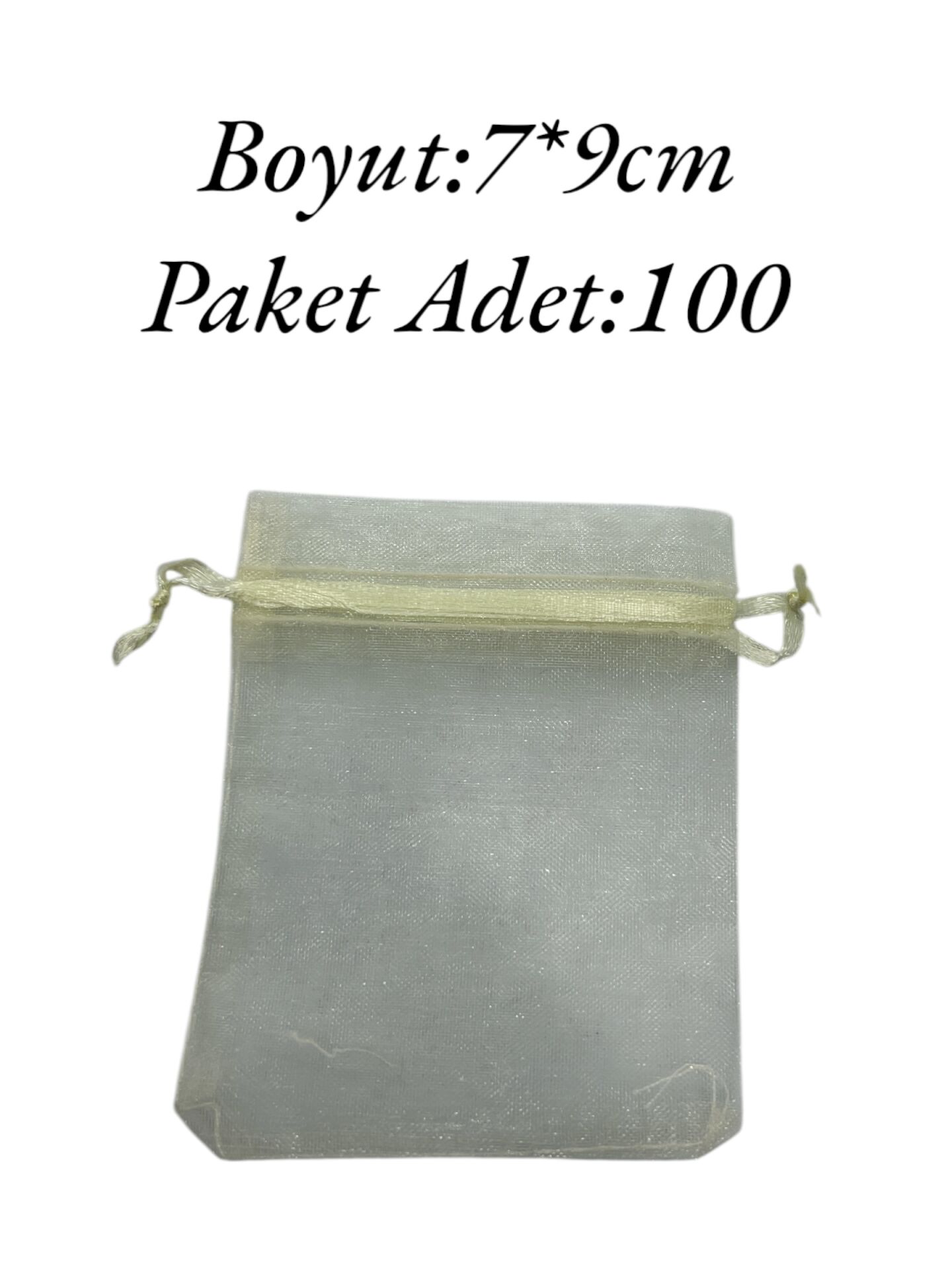 Tül Kese 7x9cm Krem