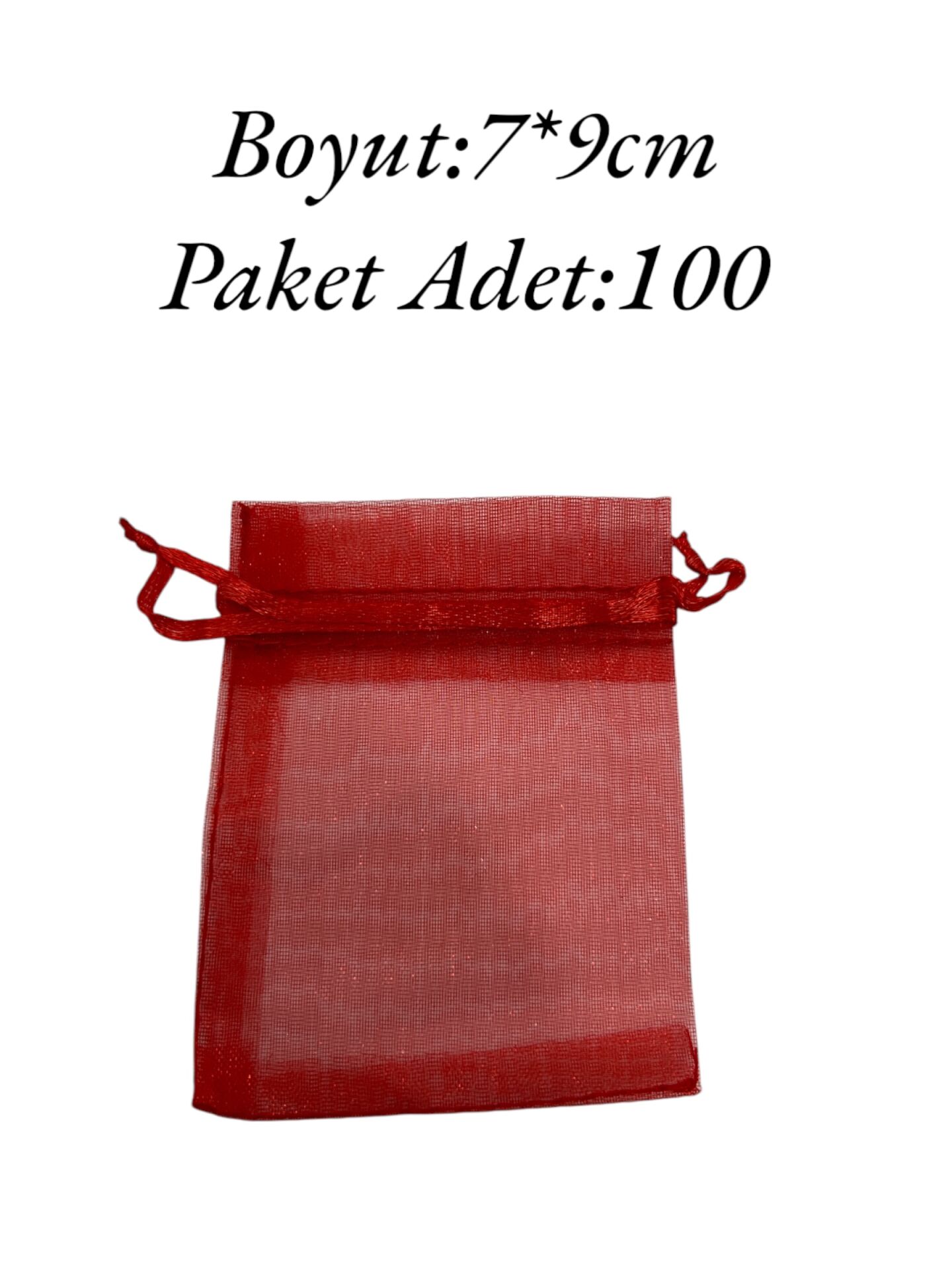 Tül Kese 7x9cm Kırmızı