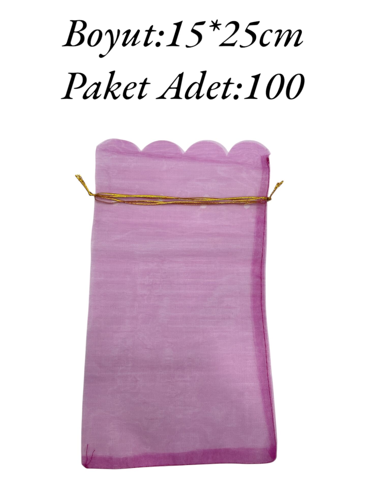 Tül Kese 15*25cm Fuşya