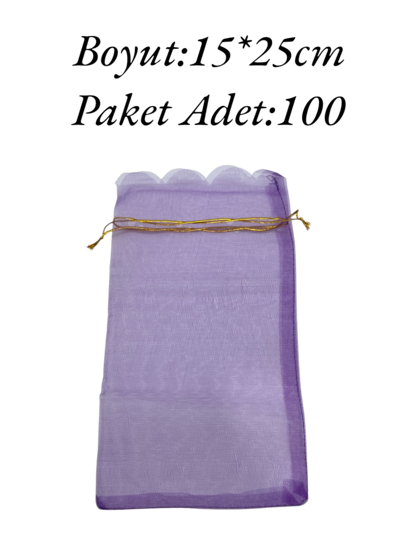 Tül Kese 15*25cm Mor