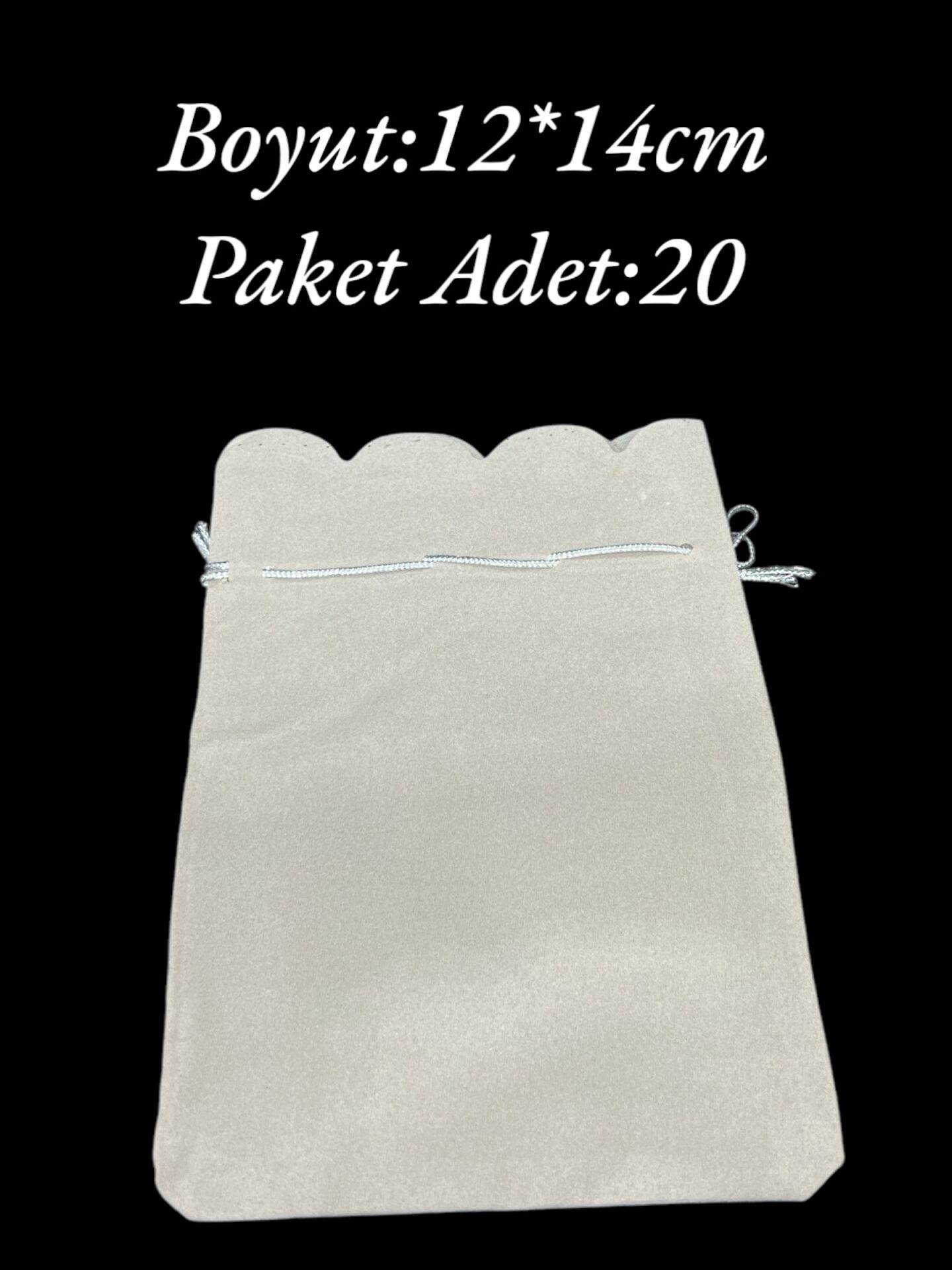 Saten Kese 12x14cm Kemik Renk