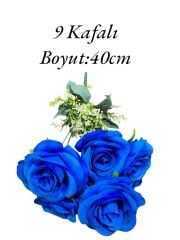 Demet Gül 9 Kafalı Saks Mavi