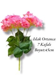 Islak Demet Ortanca 7 Kafalı Koyu Pembe