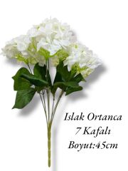 Islak Demet Ortanca 7 Kafalı Beyaz