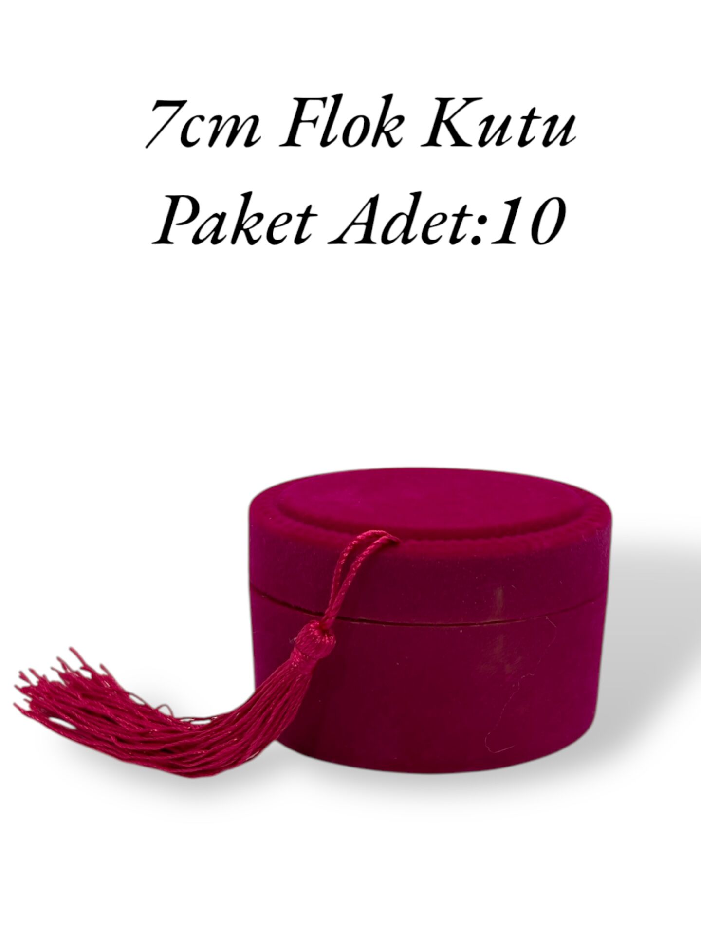 Flok Püsküllü Kutu Fuşya