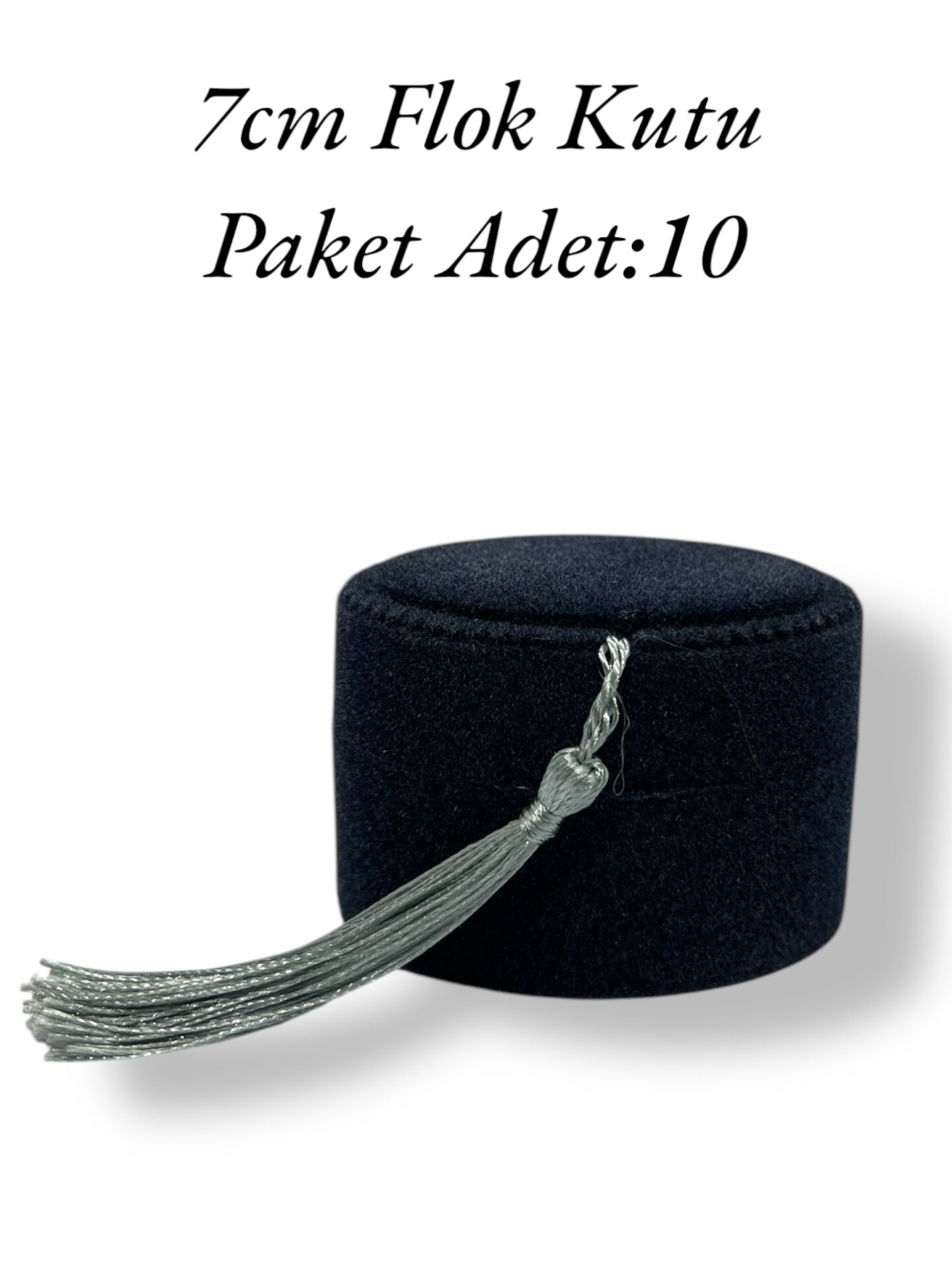 Flok Püsküllü Kutu Gri