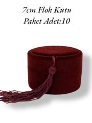 Flok Püsküllü Kutu Bordo