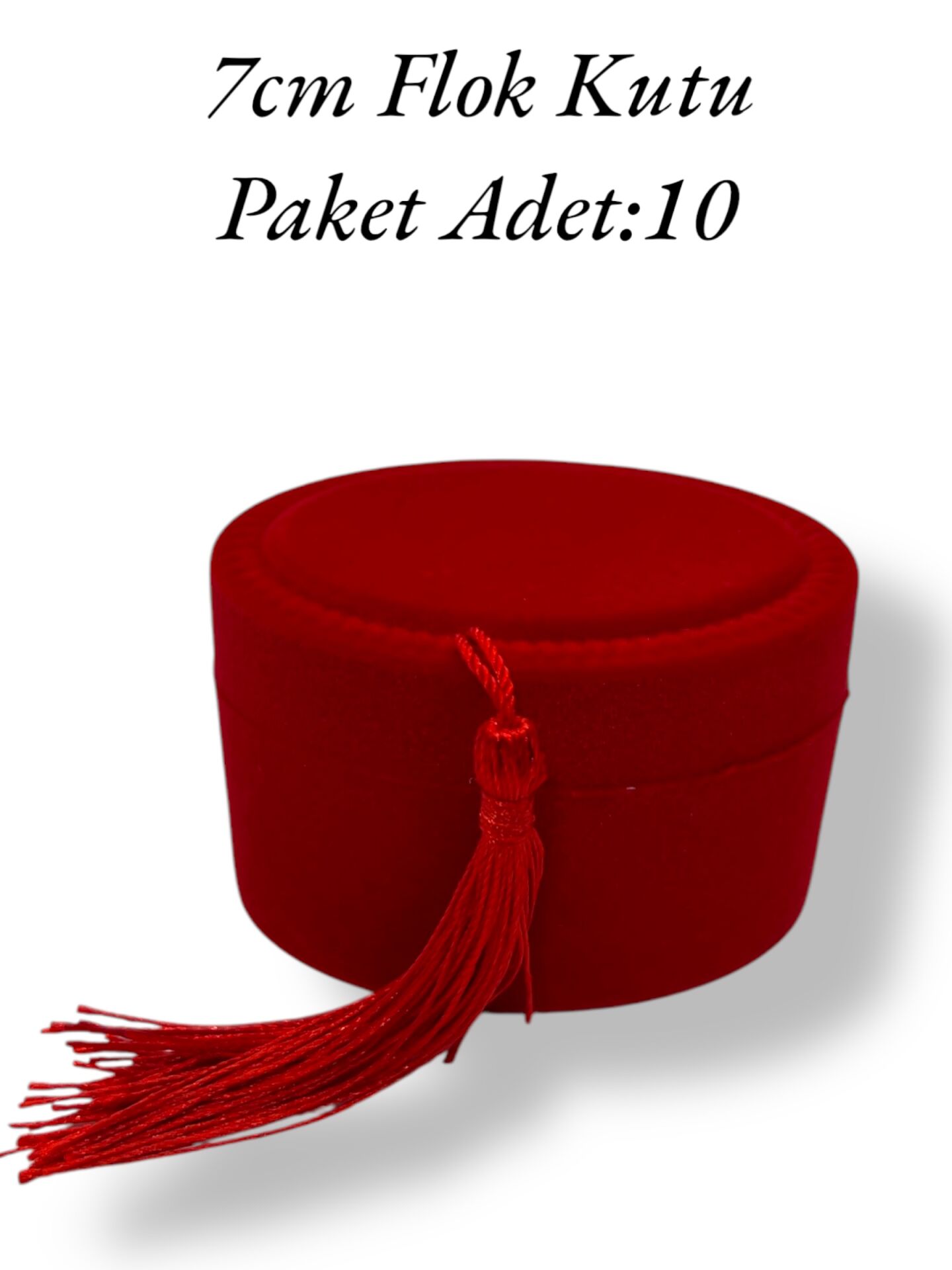 Flok Püsküllü Kutu Kırmızı