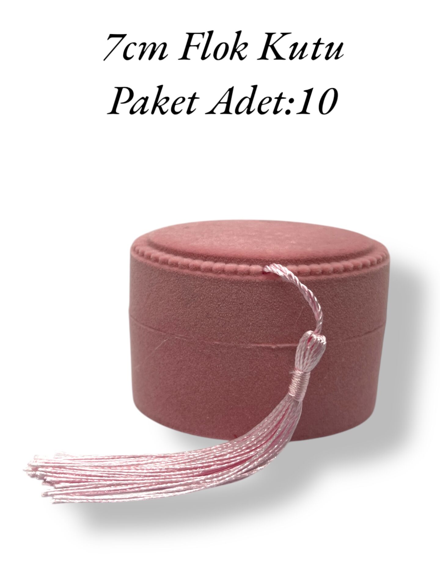 Flok Püsküllü Kutu Pembe