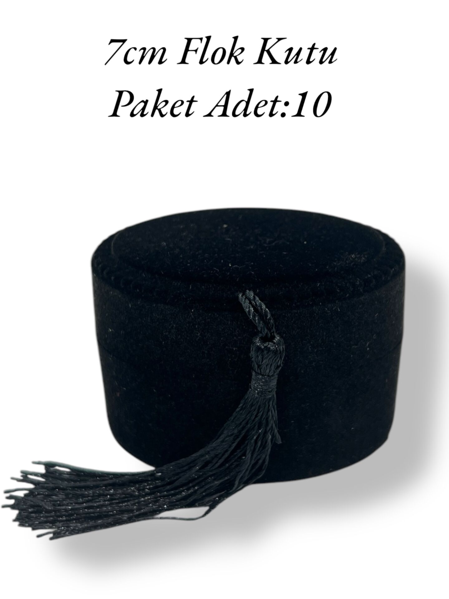 Flok Püsküllü Kutu Siyah