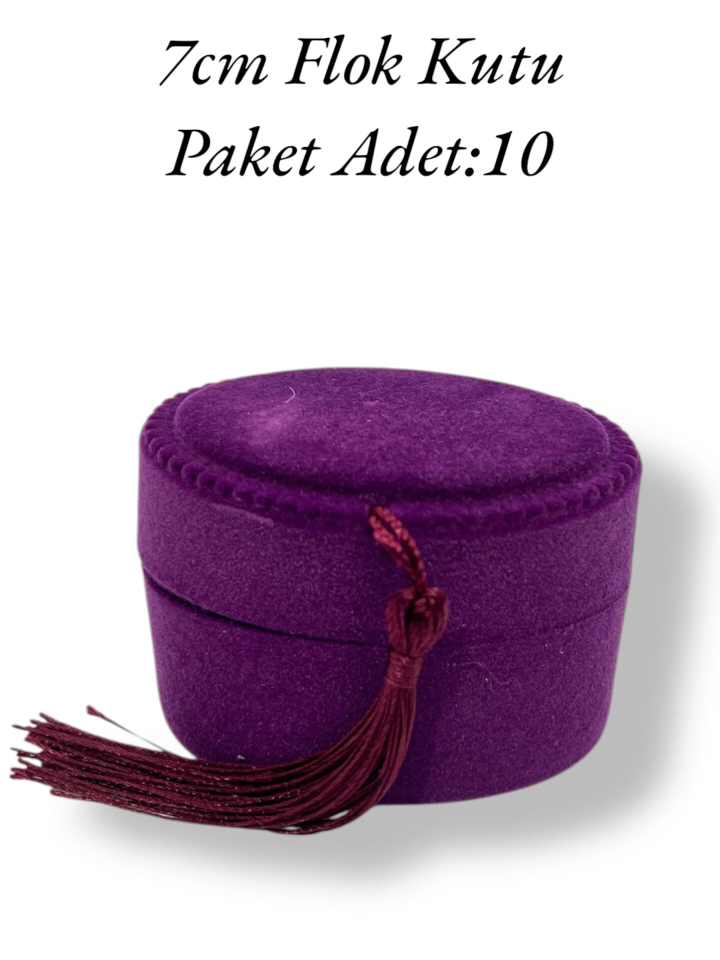 Flok Püsküllü Kutu Mor