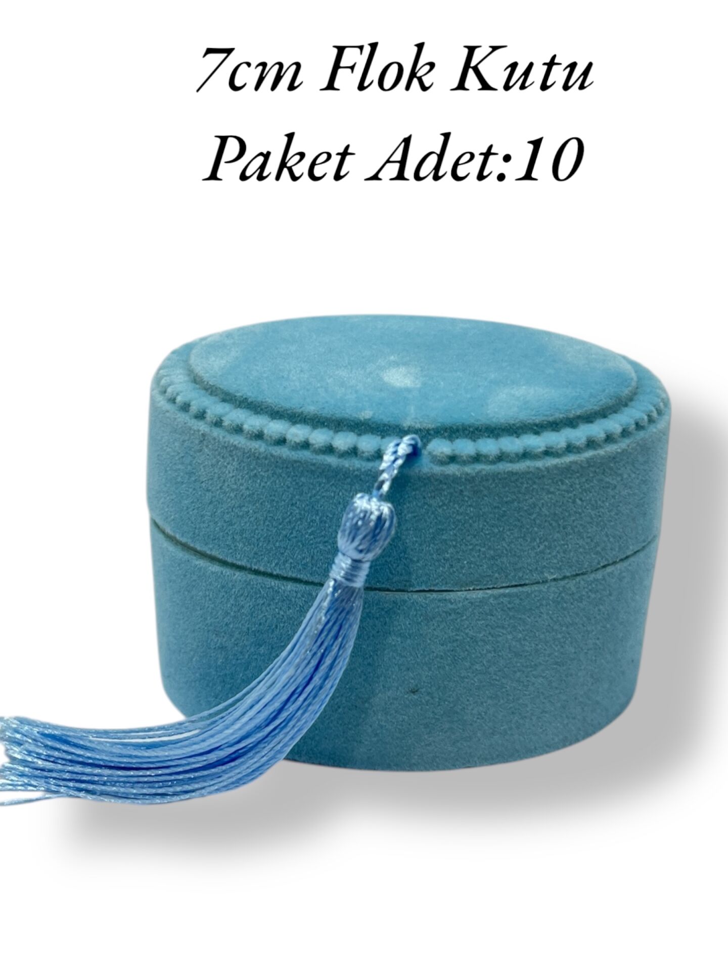 Flok Püsküllü Kutu Mavi