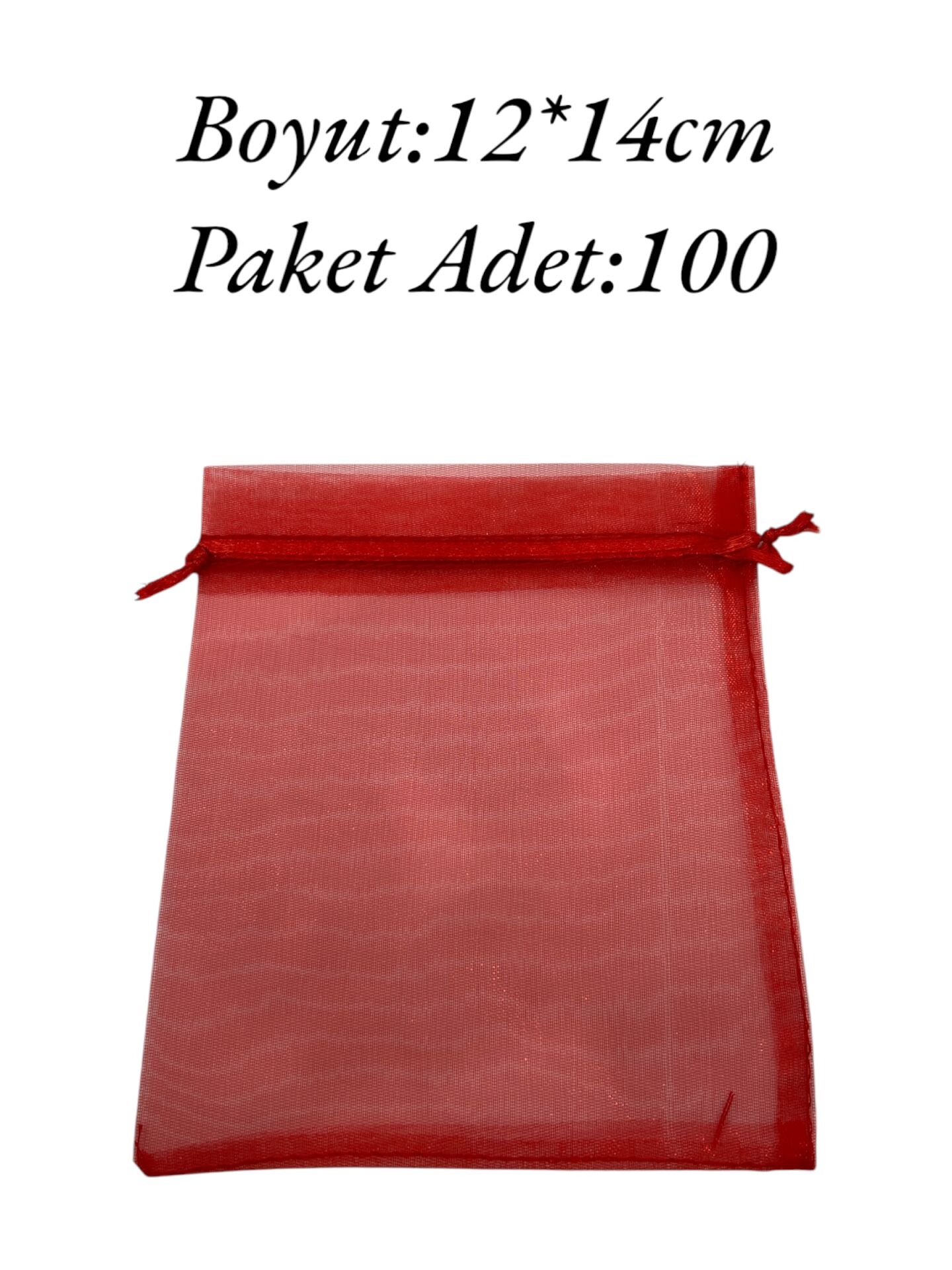 Tül Kese 12x14cm Kırmızı