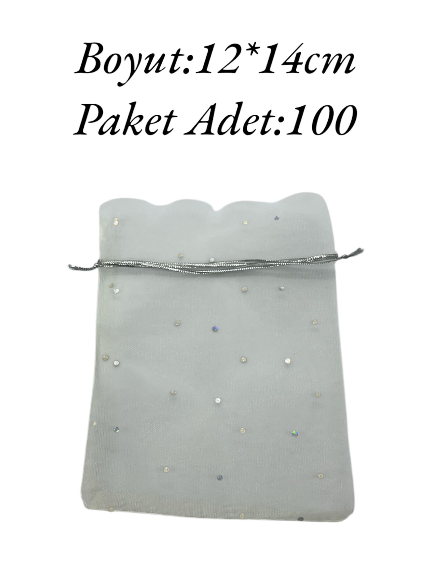 Tül Kese 12x14cm Kırık Beyaz