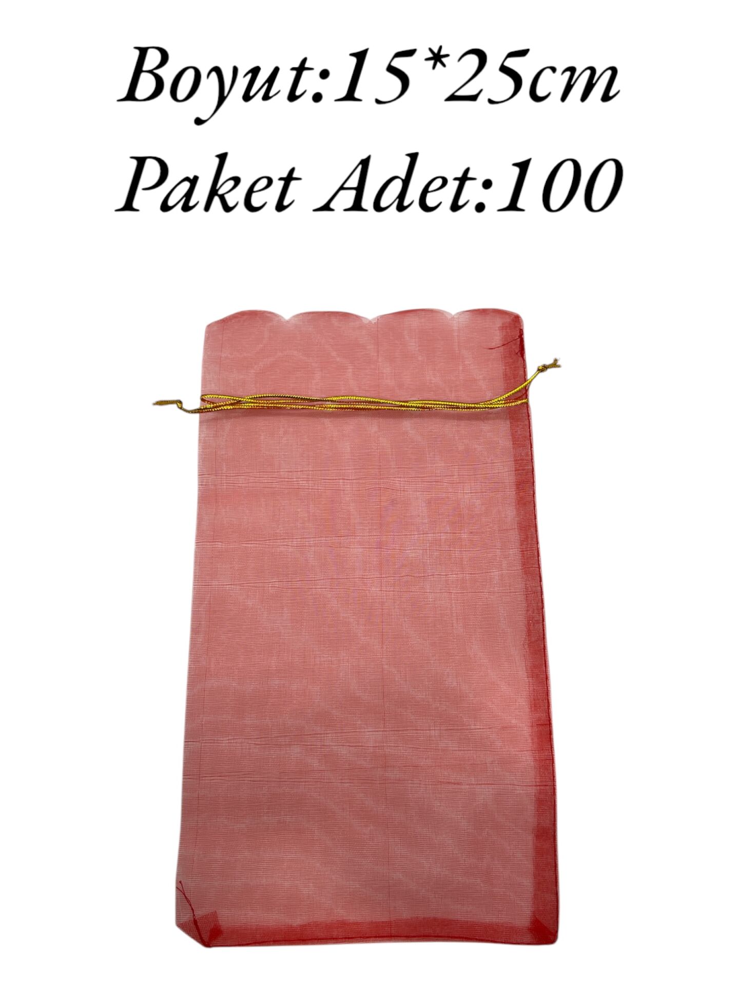 Tül Kese 15*25cm Kırmızı