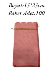 Tül Kese 15*25cm Kırmızı