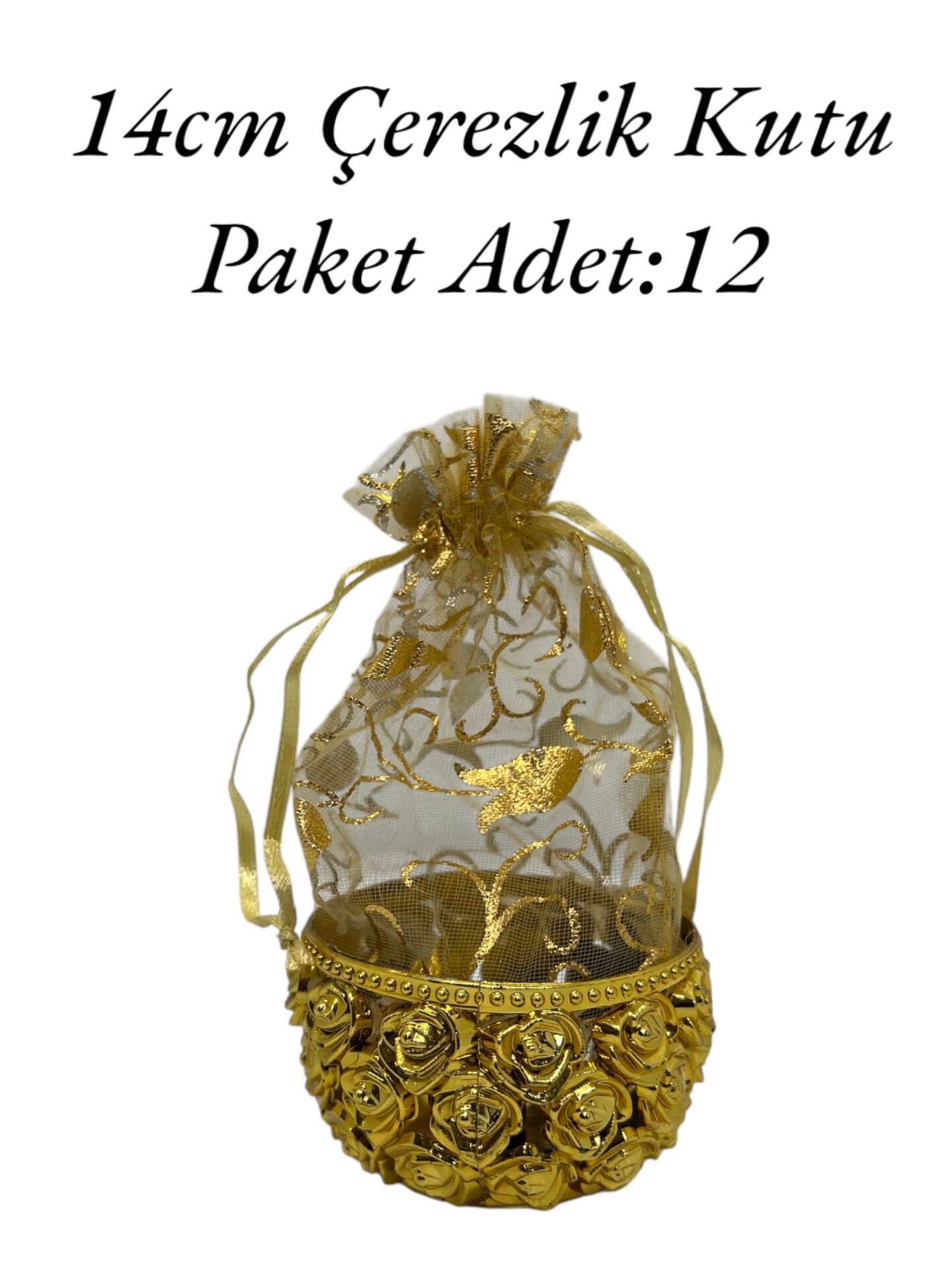Plastik Kutu Çerezlik Gold