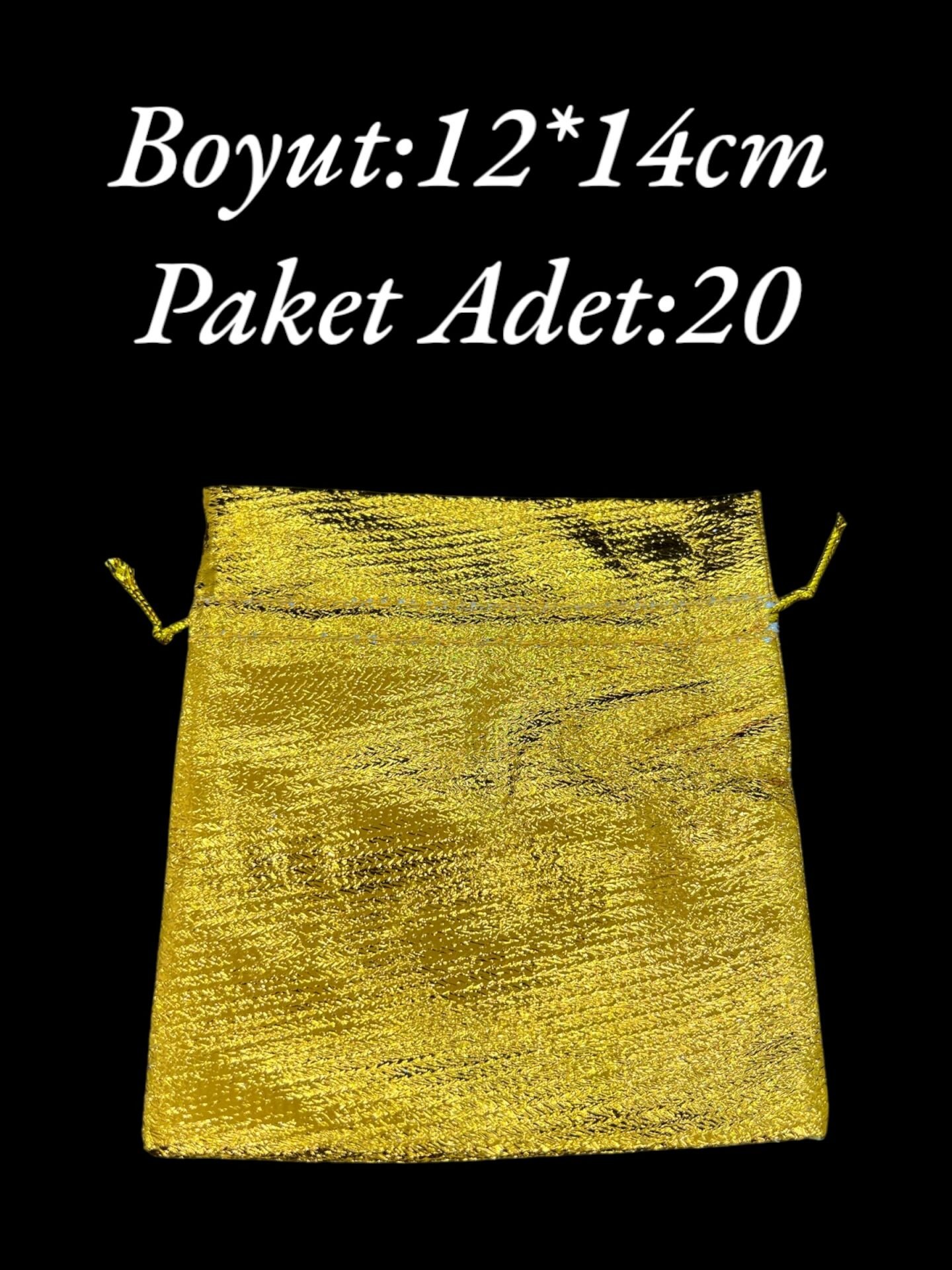 Saten Kese 12x14cm Altın