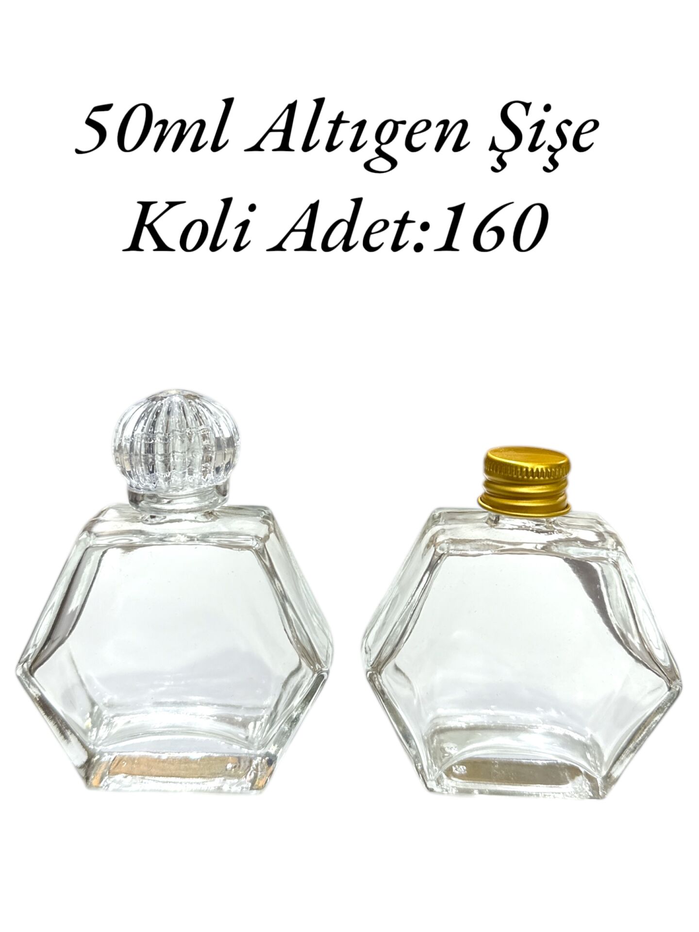 50ml Cam Altıgen Şişe