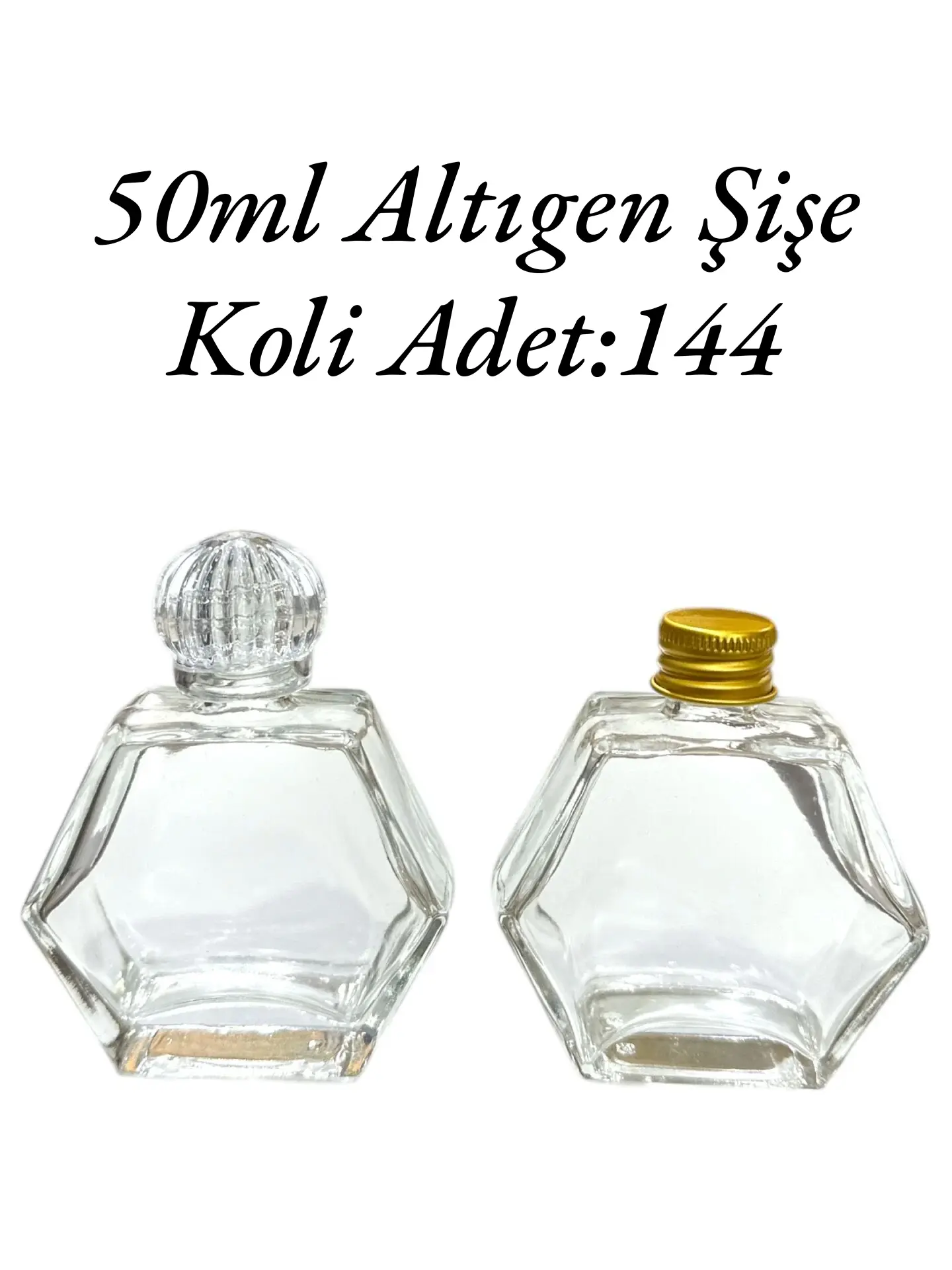 50ml Cam Altıgen Şişe