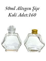 50ml Cam Altıgen Şişe