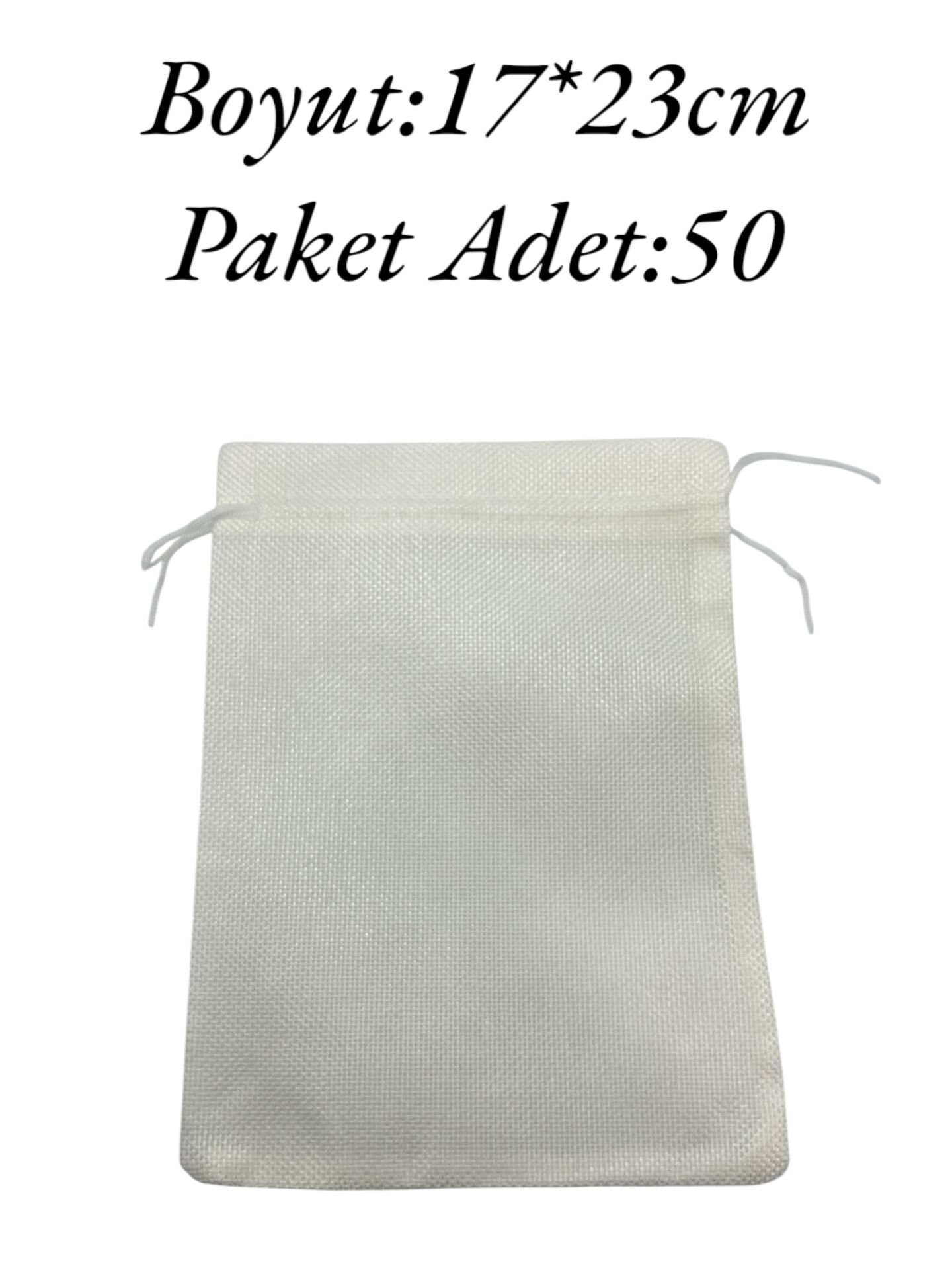Hasır Kese 17*23cm Beyaz