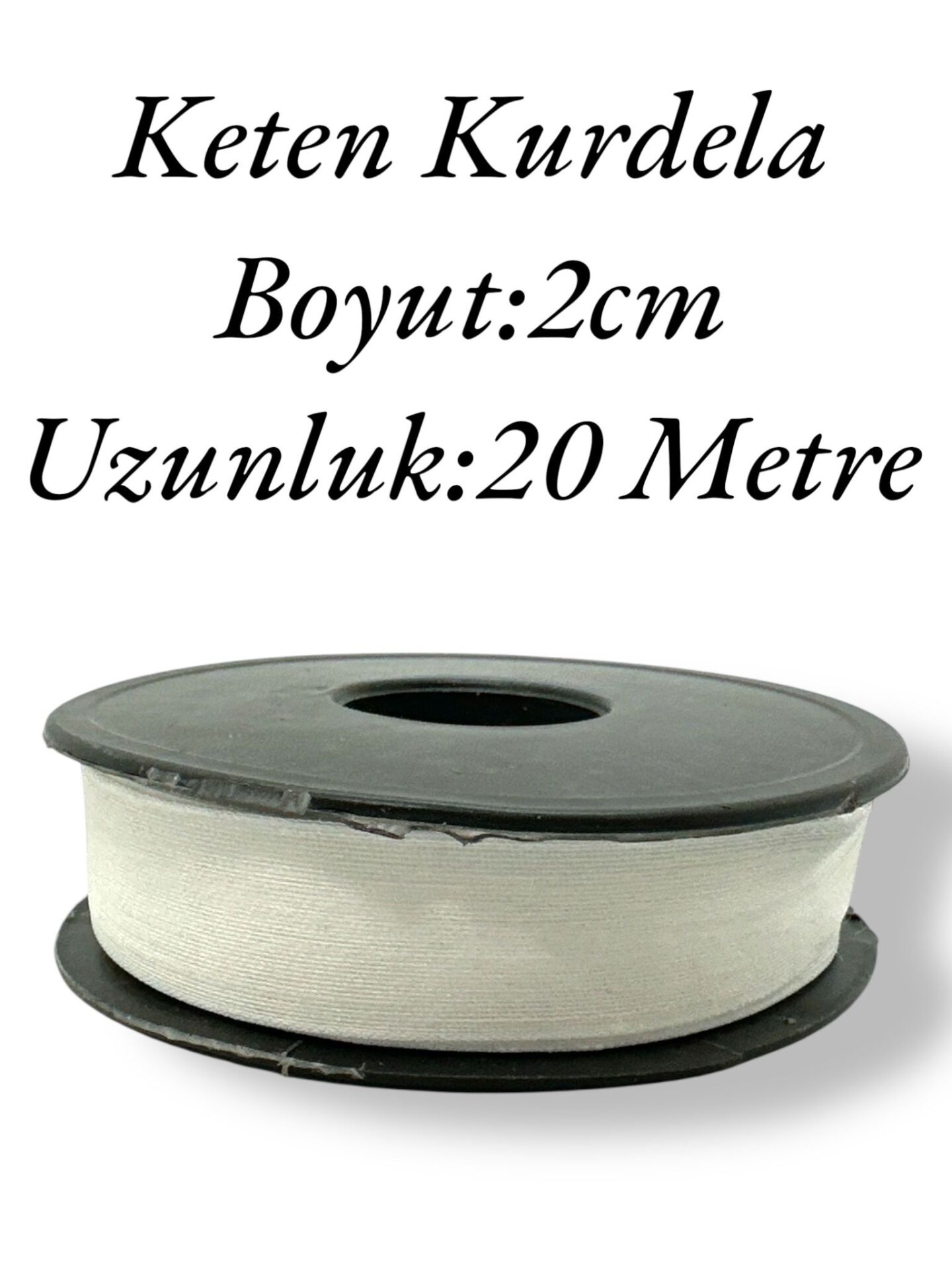 Keten Kurdele 2cm 20M Beyaz