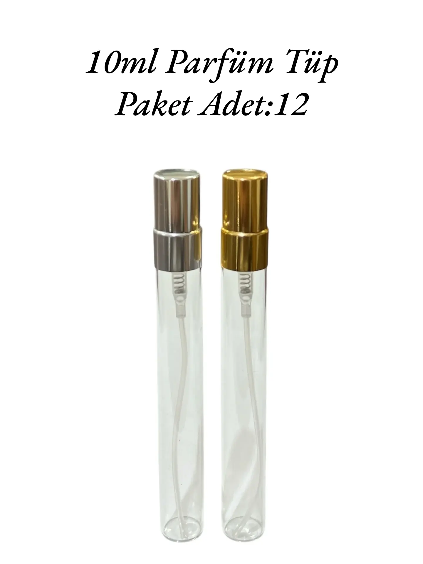 10ml Parfüm Cam Tüp Şişe 12'li Paket